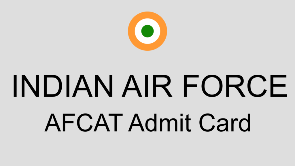 Indian Air Force Afcat Admit Card