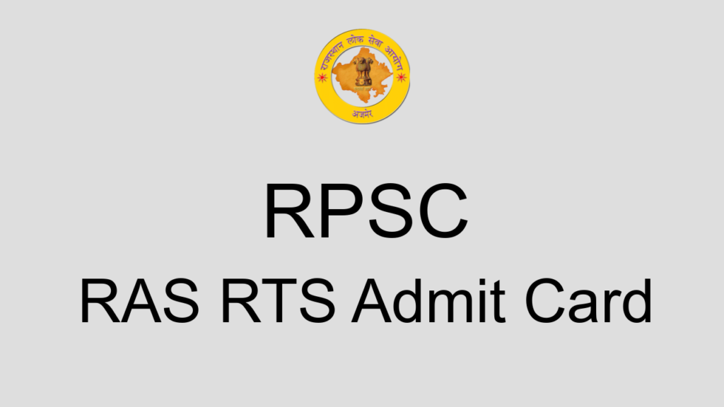 Rpsc Ras Rts Admit Card