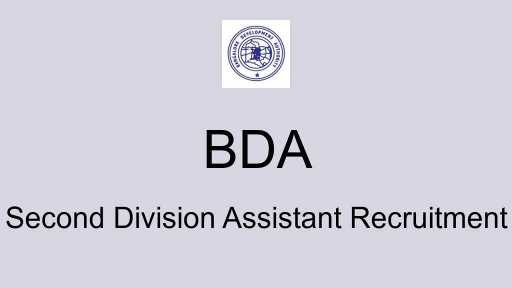 Bda Second Division Assistant Recruitment