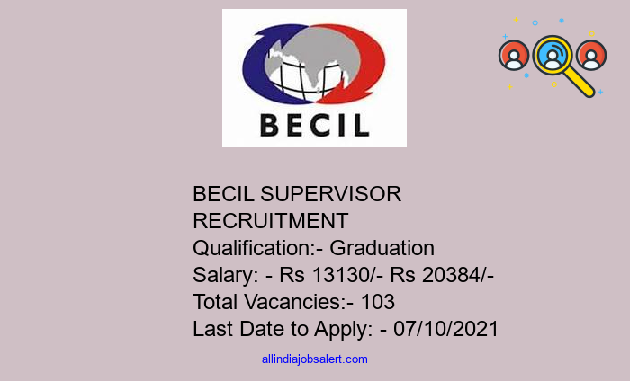 Becil Supervisor Recruitment