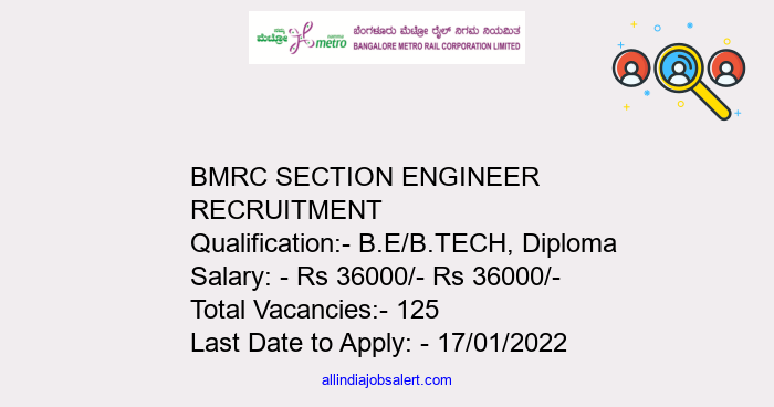 Bmrc Section Engineer Recruitment