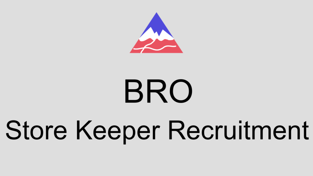 Bro Store Keeper Recruitment
