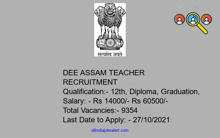 Dee Assam Teacher Recruitment