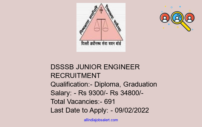 Dsssb Junior Engineer Recruitment