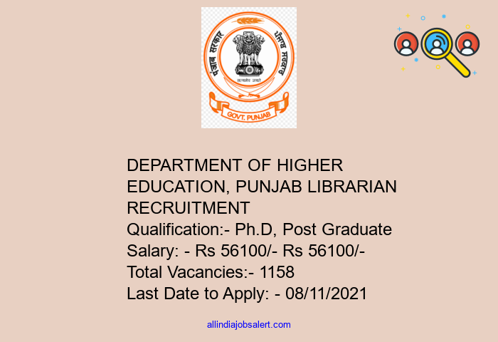 Department Of Higher Education, Punjab Librarian Recruitment