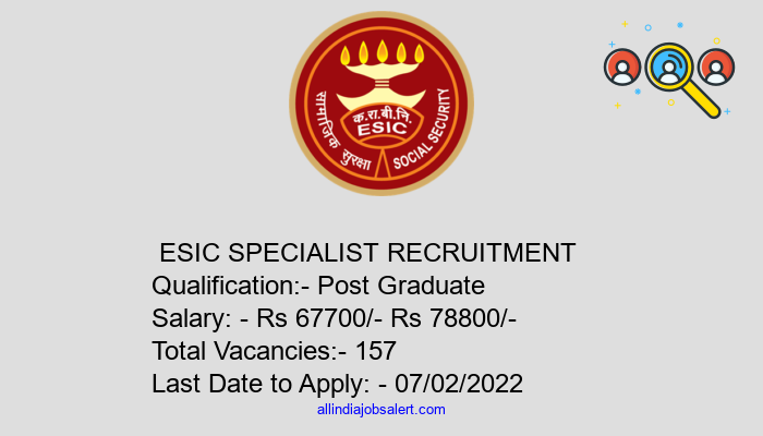 Esic Specialist Recruitment