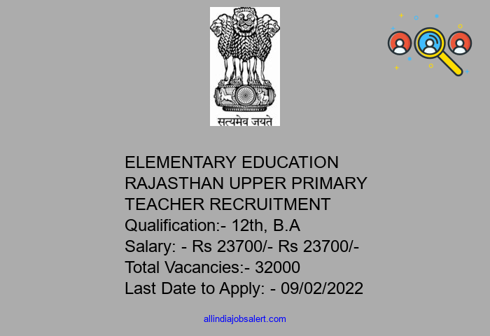 Elementary Education Rajasthan Upper Primary Teacher Recruitment