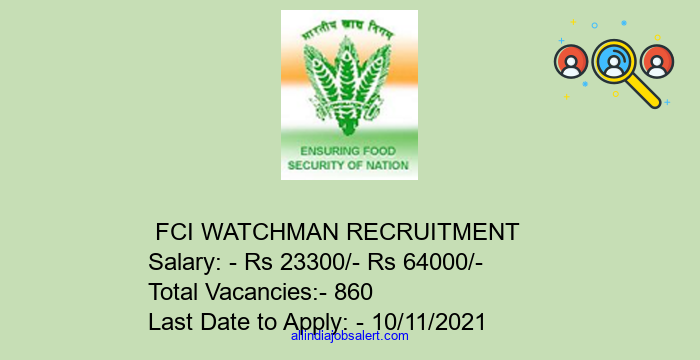 Fci Watchman Recruitment