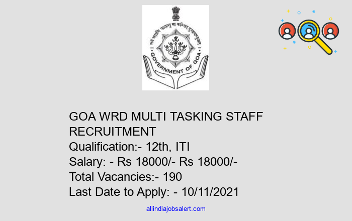 Goa Wrd Multi Tasking Staff Recruitment