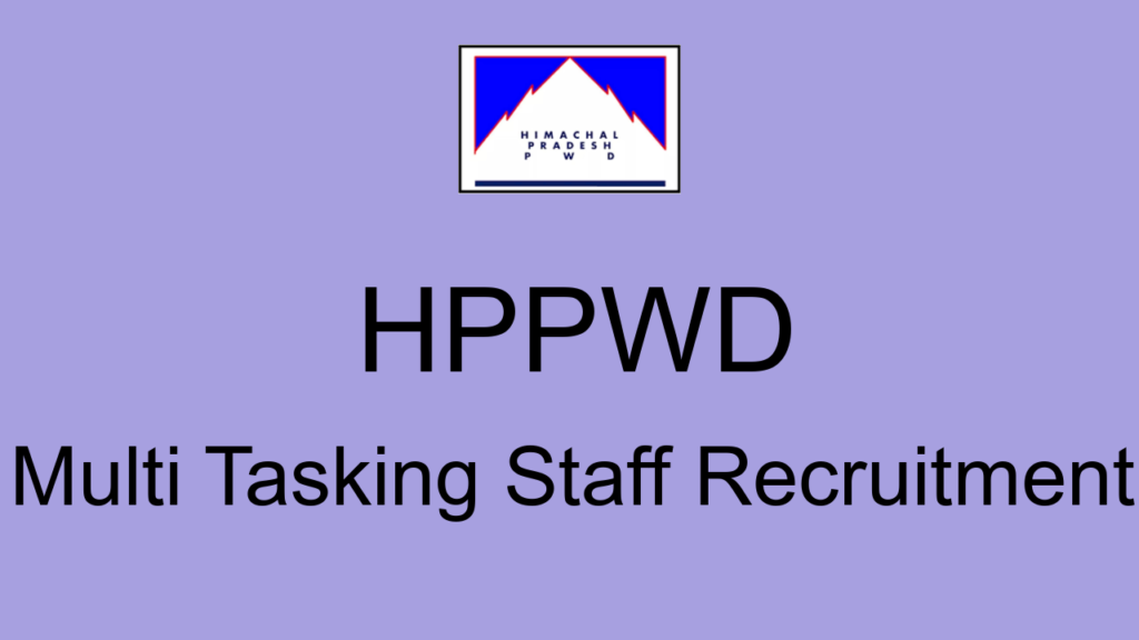 Hppwd Multi Tasking Staff Recruitment