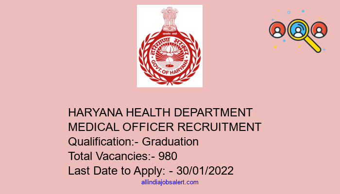 Haryana Health Department Medical Officer Recruitment