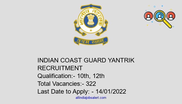 Indian Coast Guard Yantrik Recruitment