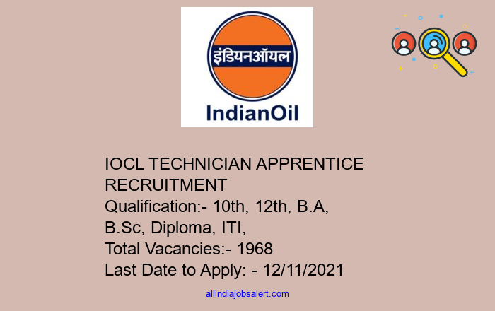 Iocl Technician Apprentice Recruitment