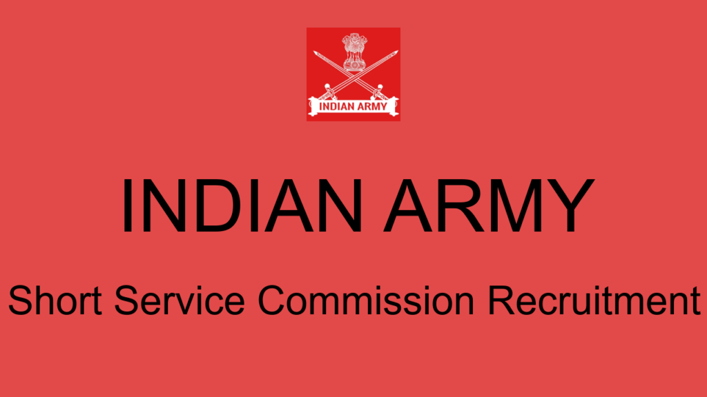 Indian Army Short Service Commission Recruitment