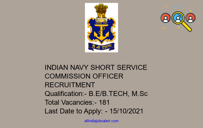 Indian Navy Short Service Commission Officer Recruitment