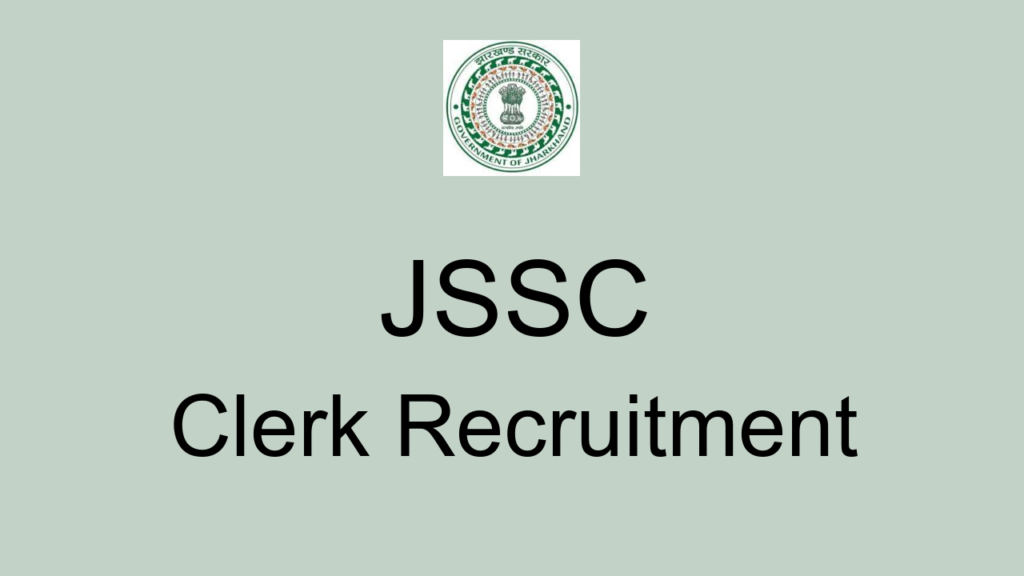 Jssc Clerk Recruitment