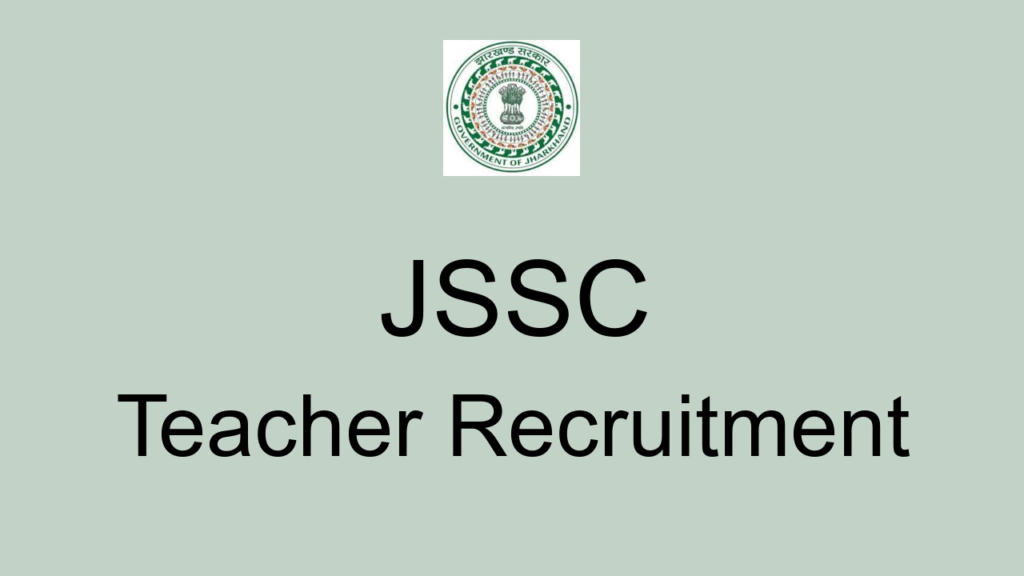 Jssc Teacher Recruitment