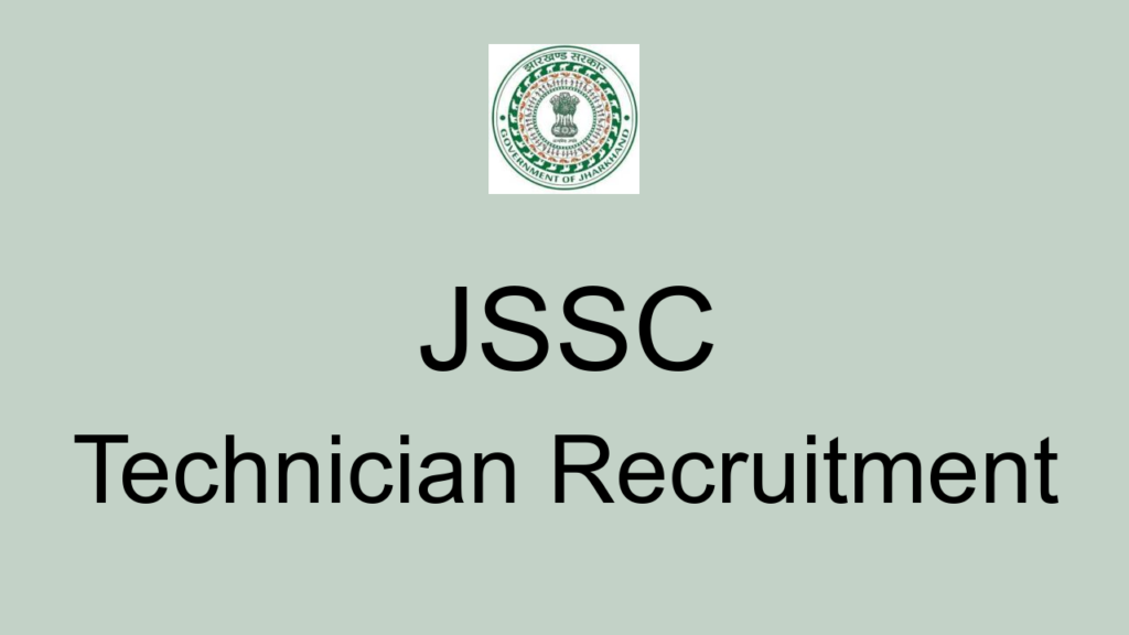 Jssc Technician Recruitment