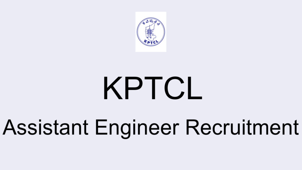 Kptcl Assistant Engineer Recruitment