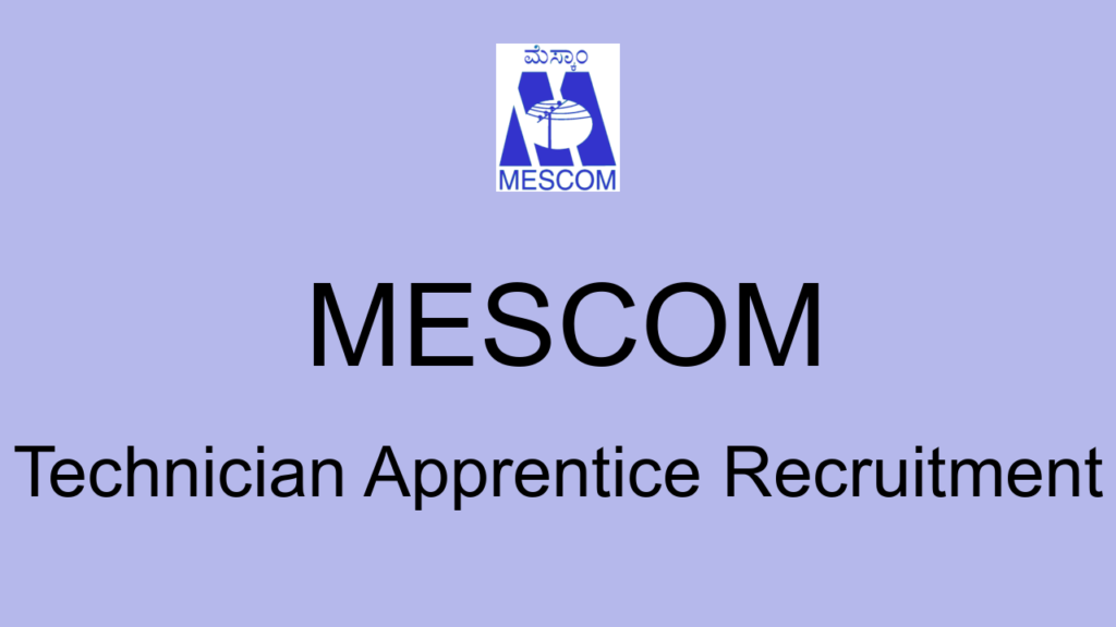 Mescom Technician Apprentice Recruitment