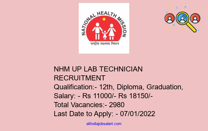 Nhm Up Lab Technician Recruitment