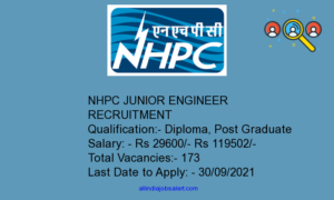 NHPC Junior Engineer Recruitment 2021 - Apply Online for ...