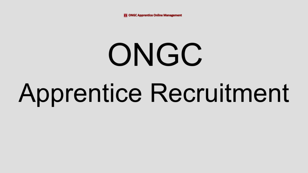 Ongc Apprentice Recruitment