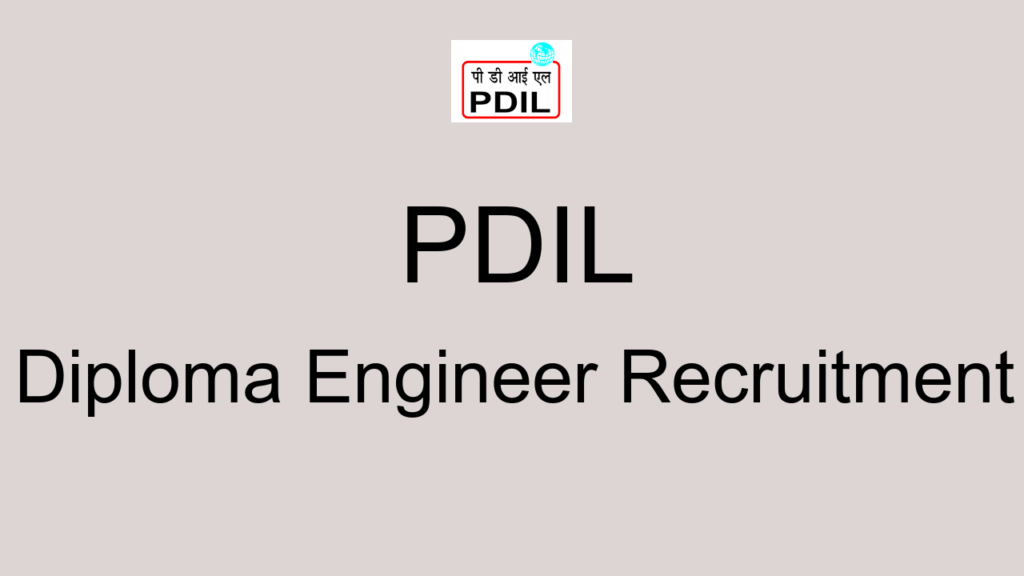Pdil Diploma Engineer Recruitment