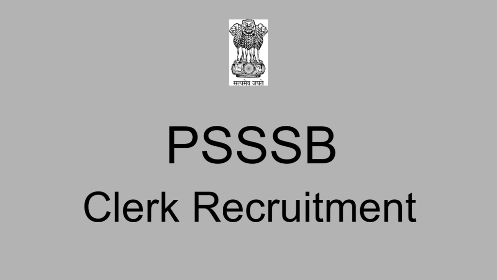 Psssb Clerk Recruitment