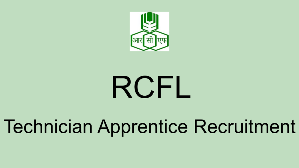 Rcfl Technician Apprentice Recruitment