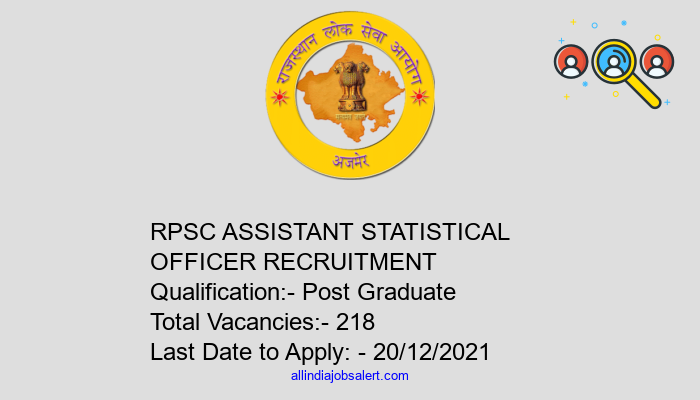 Rpsc Assistant Statistical Officer Recruitment