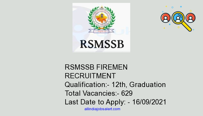 Rsmssb Firemen Recruitment