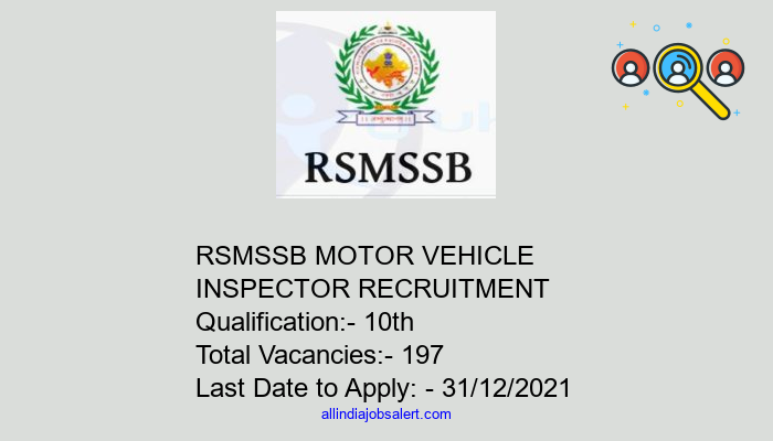 Rsmssb Motor Vehicle Inspector Recruitment