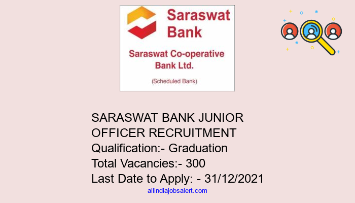 saraswat-bank-junior-officers-recruitment-apply-online-for-300-posts