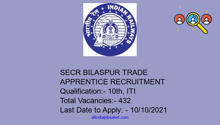 Secr Bilaspur Trade Apprentice Recruitment