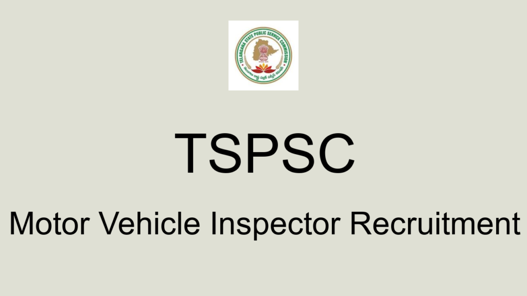Tspsc Motor Vehicle Inspector Recruitment