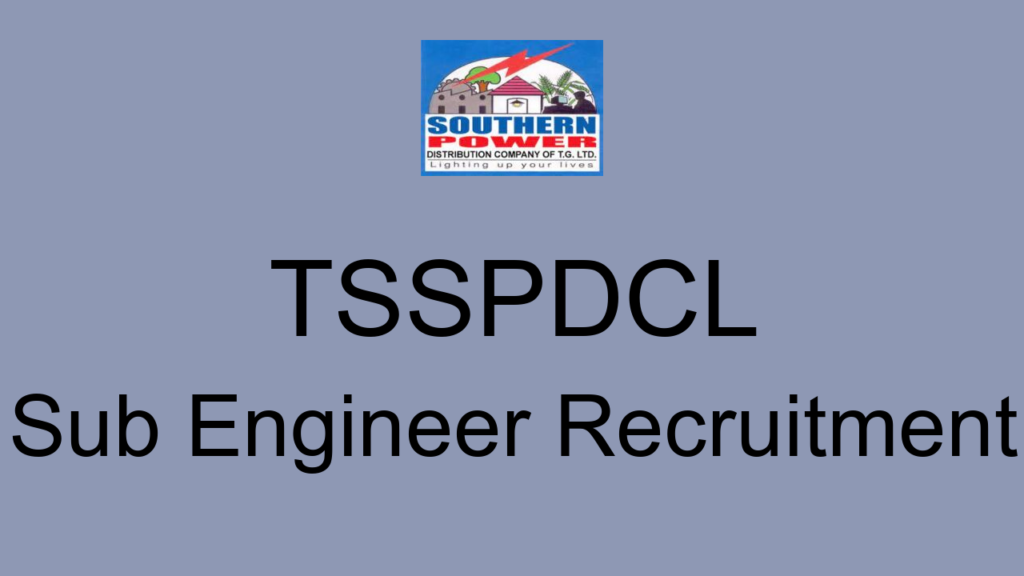 Tsspdcl Sub Engineer Recruitment