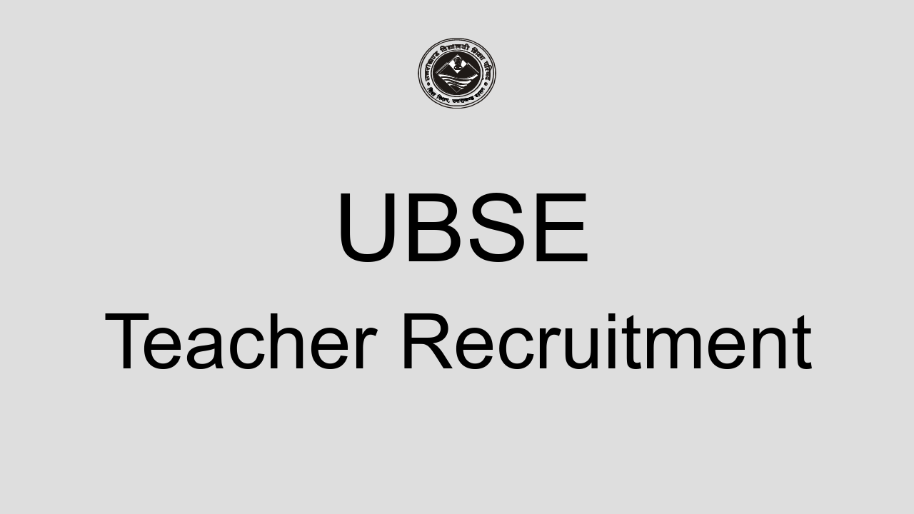 Ubse Teacher Recruitment