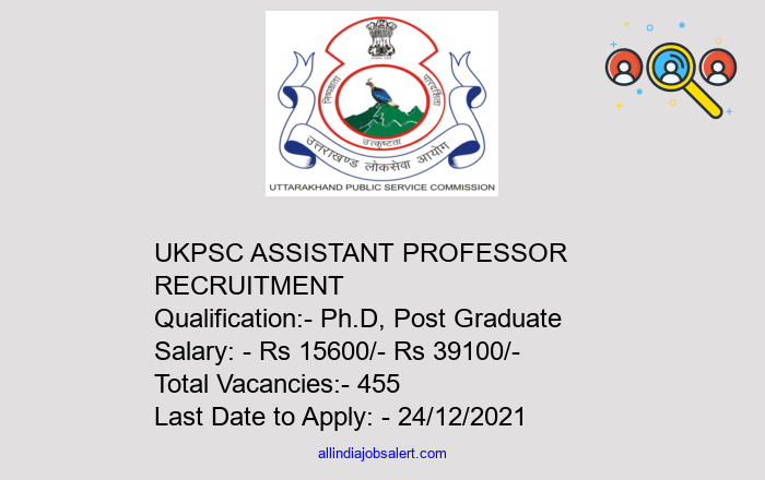 Ukpsc Assistant Professor Recruitment