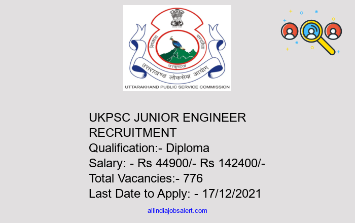 Ukpsc Junior Engineer Recruitment