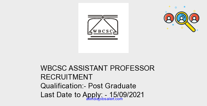 Wbcsc Assistant Professor Recruitment