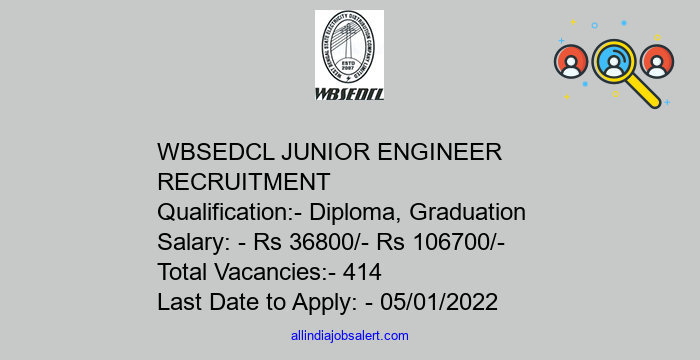 Wbsedcl Junior Engineer Recruitment