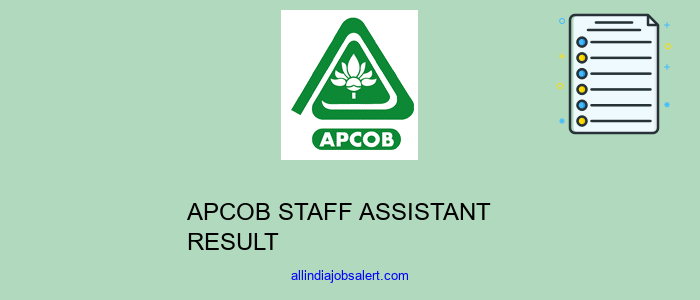 Apcob Staff Assistant Result