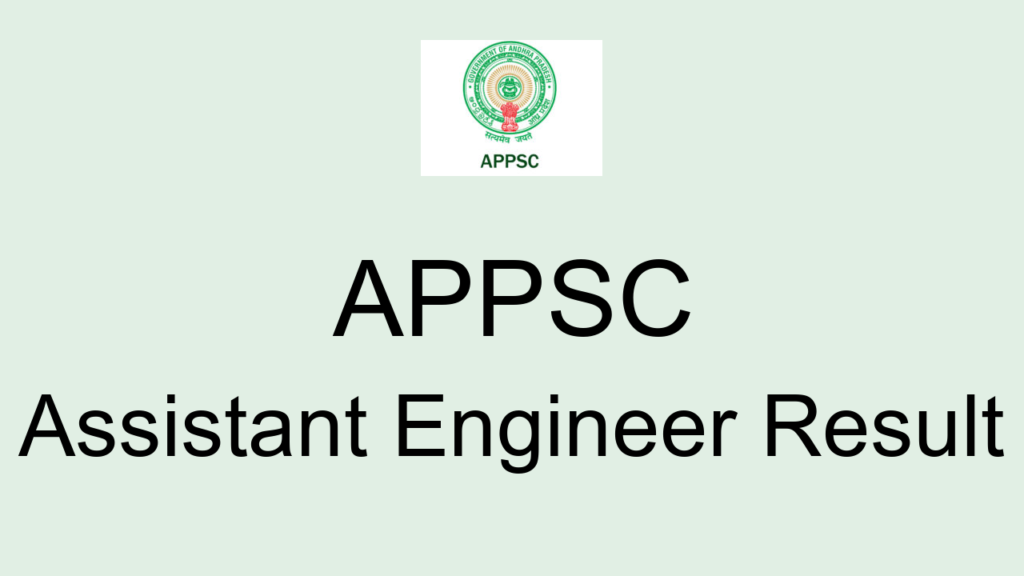 Appsc Assistant Engineer Result