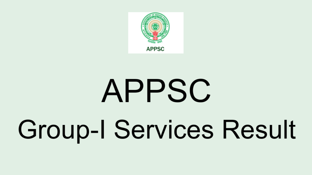 Appsc Group I Services Result