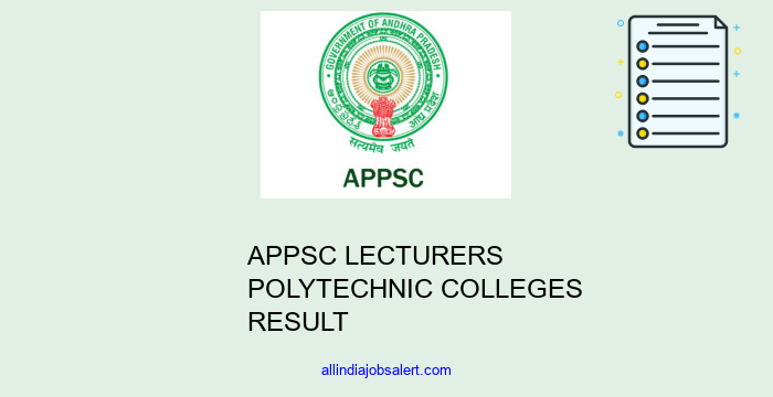 Appsc Lecturers Polytechnic Colleges Result