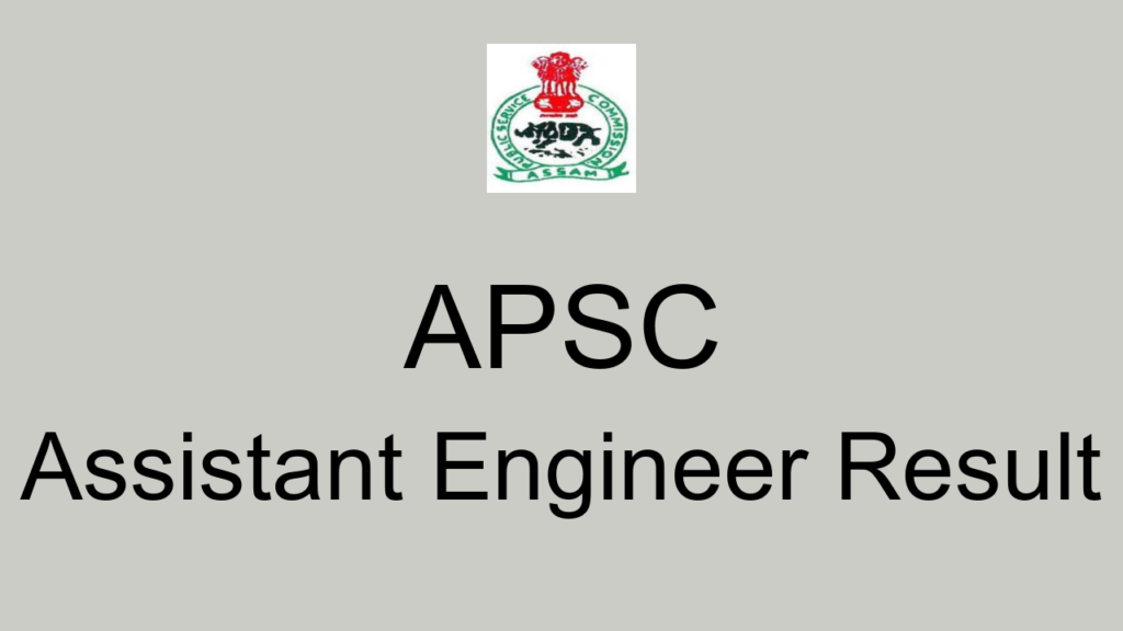 Apsc Assistant Engineer Result