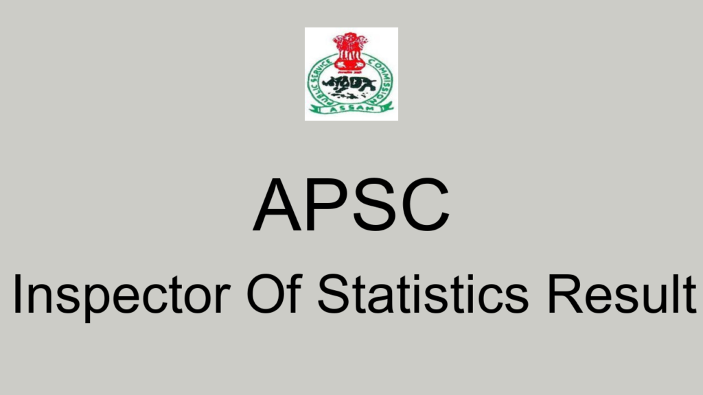 Apsc Inspector Of Statistics Result