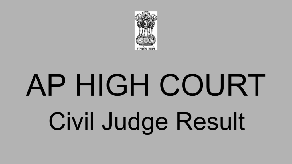 Ap High Court Civil Judge Result