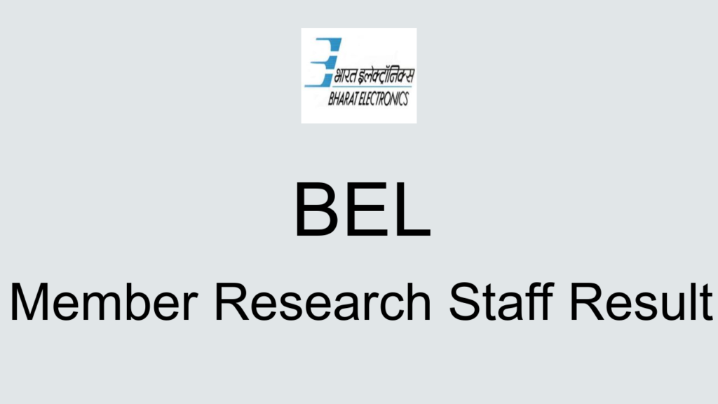 Bel Member Research Staff Result